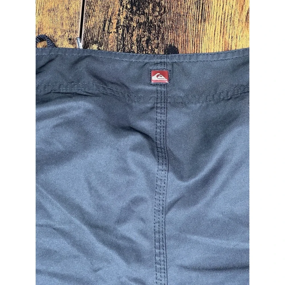 Quicksilver Mens‎ Sz 34 XL Board Short Swim Trunks Black Cargo Pockets Unlined